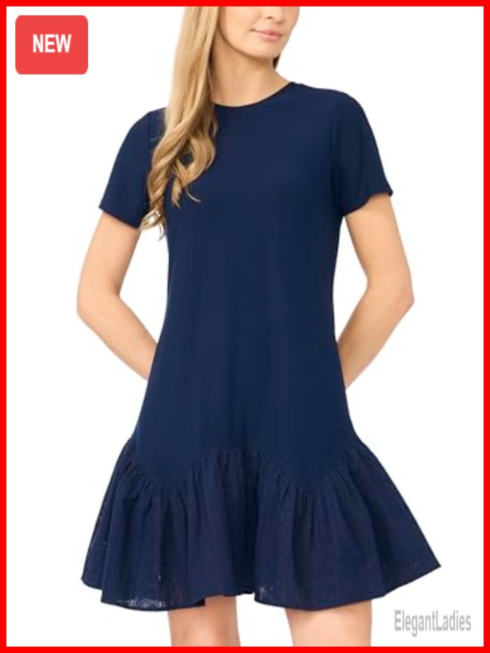 Short Sleeve Mini Dress Square Neck A-Line Casual Party